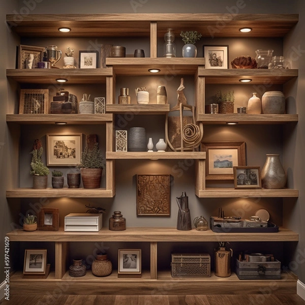 Fototapeta inviting shelves  created with generative AI software