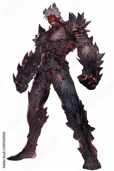 Fototapeta バーサーカーの男性キャラクターの全身イラスト(AI generated image)