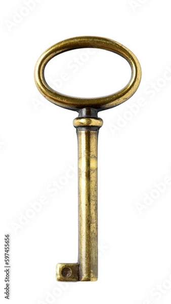 Fototapeta Golden key isolated on transparent background. Png format	
