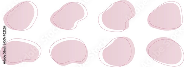 Fototapeta Set of cute abstract shapes.Vector loose frame.pink,red,gradation,