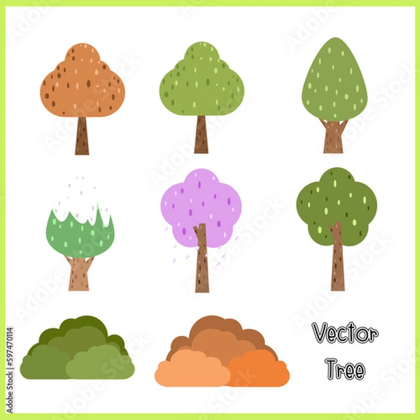 Obraz Set of vector trees 