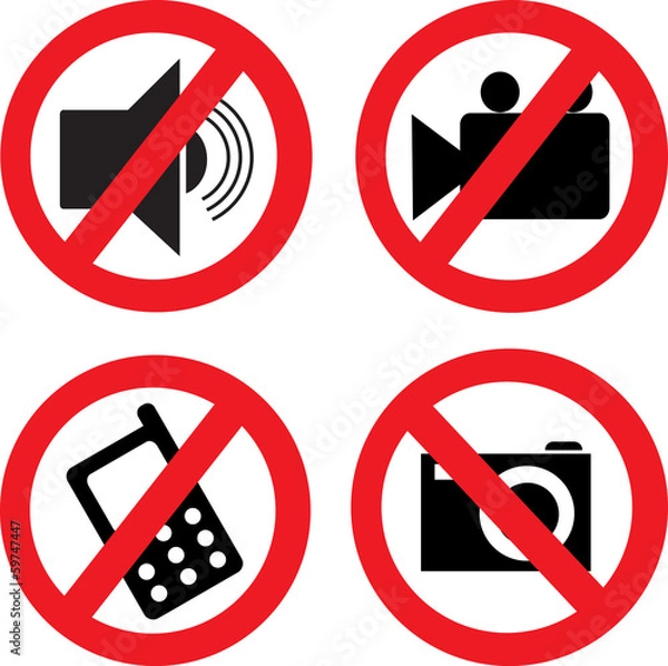 Fototapeta Запрещающие иконки