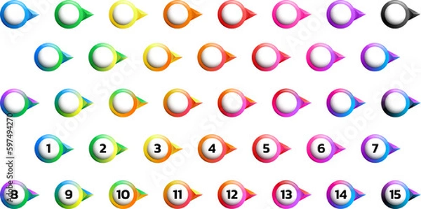 Obraz directional number bullet points