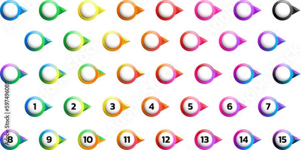 Obraz directional number bullet points