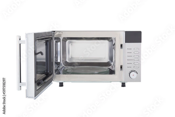 Fototapeta opened microwave isolated on white 
