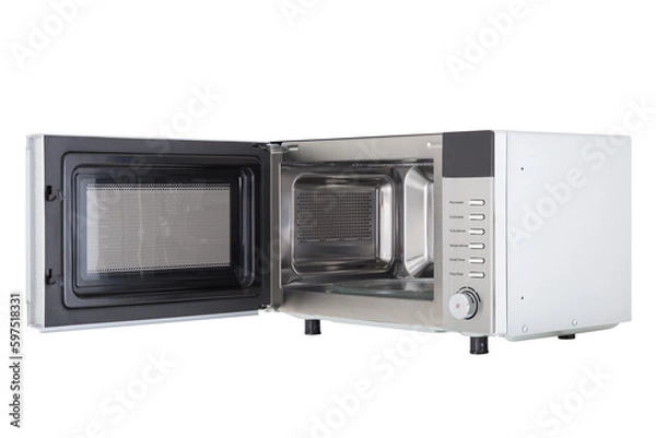 Fototapeta opened microwave isolated on white 