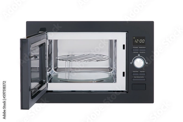 Fototapeta opened microwave isolated on white 