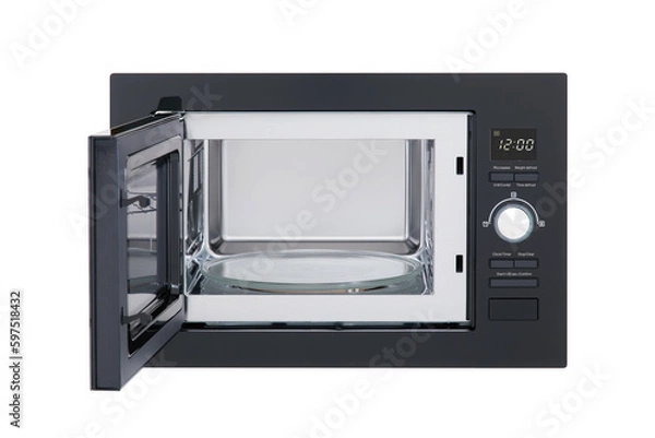 Fototapeta opened microwave isolated on white 