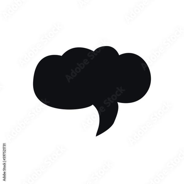 Fototapeta Black empty message bubble on white background vector illustration