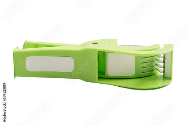 Fototapeta Salad scissors with multiple blades on a white background.