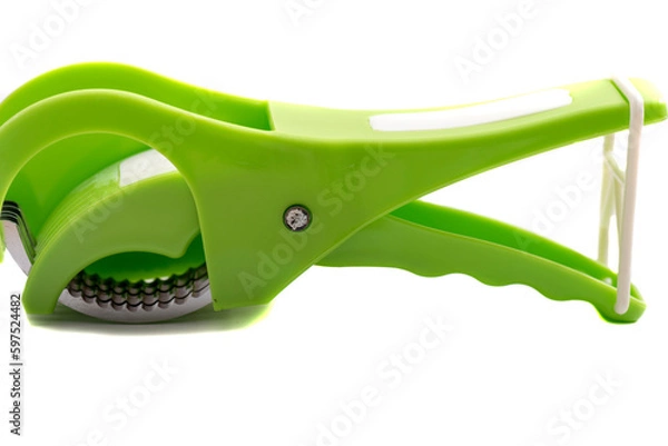 Fototapeta Salad scissors with multiple blades on a white background.
