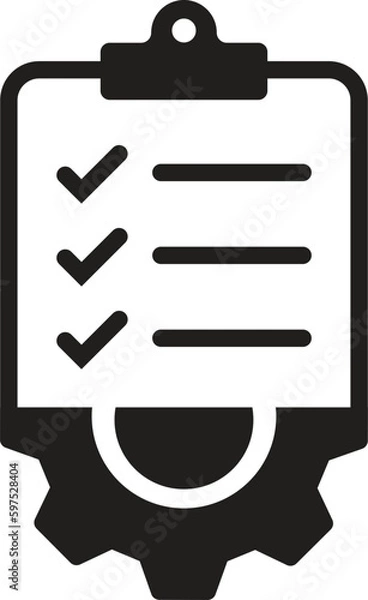Obraz clipboard with gear icon