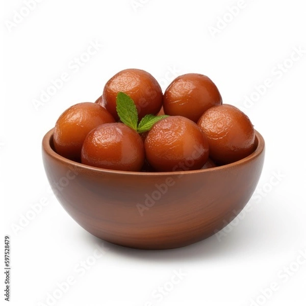 Obraz Gulab Jamun Isolated on White. Generative AI