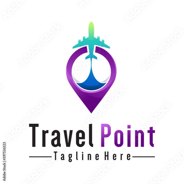 Fototapeta Point travel logo icon design vector image