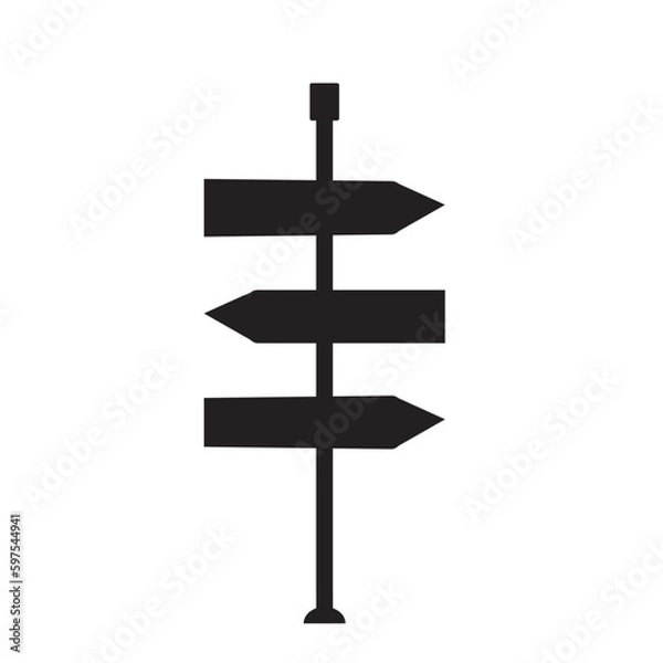 Fototapeta Vector road signs Signpost icon, direction icon vector