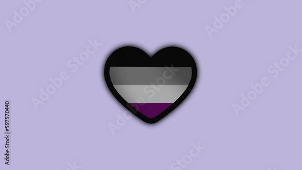 Obraz heart asexual flag LGBT 3d 