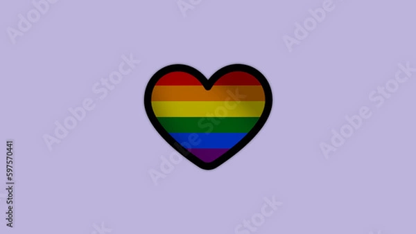 Obraz heart lgbt flag LGBT 3d 
