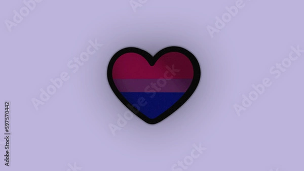 Fototapeta heart bisexual flag LGBT 3d 