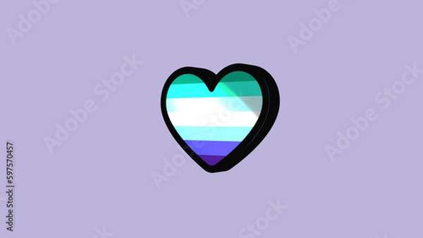Obraz heart Gay flag LGBT 3d