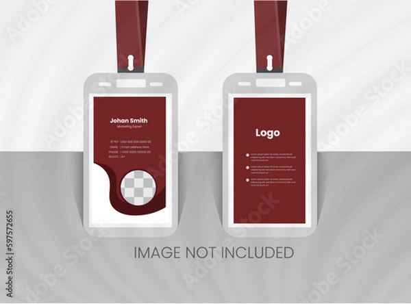 Fototapeta Abstract Geometric Blue Id Card Design, Professional Identity Card Template Vector for Employee and Others