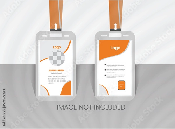 Fototapeta Abstract Geometric Blue Id Card Design, Professional Identity Card Template Vector for Employee and Others