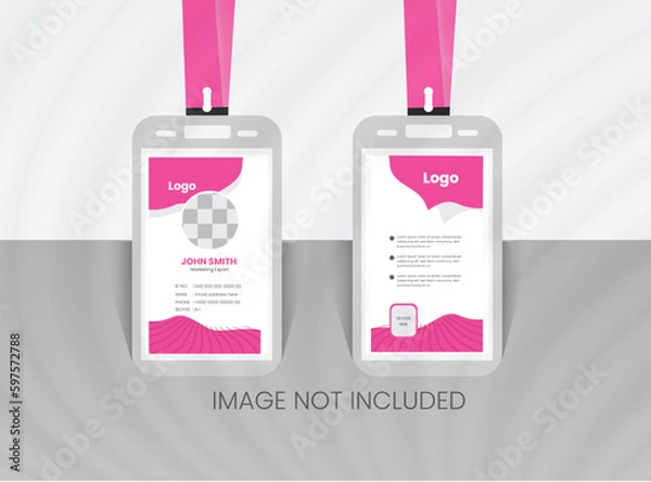 Fototapeta Abstract Geometric Blue Id Card Design, Professional Identity Card Template Vector for Employee and Others