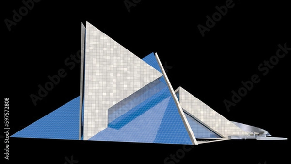 Fototapeta Futuristic Triangular 3D Architecture
