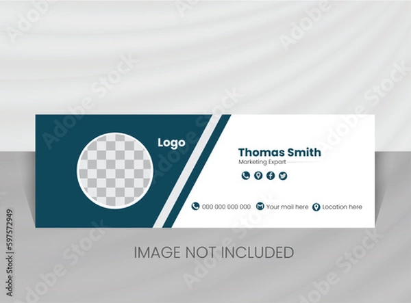 Fototapeta Modern and minimalist email signature or email footer template