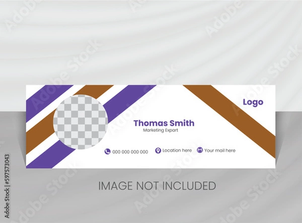 Fototapeta Modern and minimalist email signature or email footer template