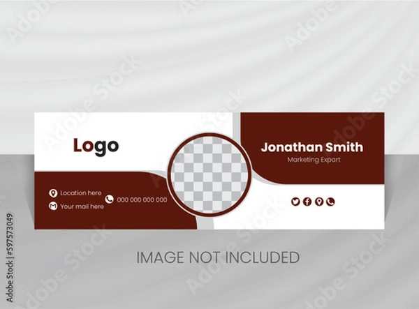 Fototapeta Modern and minimalist email signature or email footer template