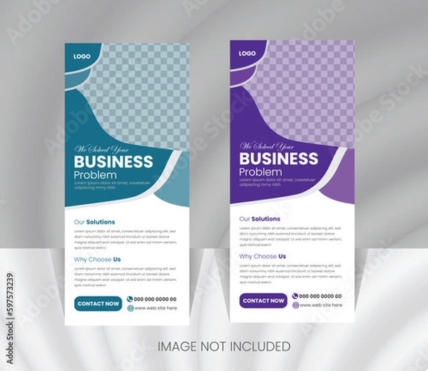 Fototapeta Creative business agency roll up banner design or roll up banner template