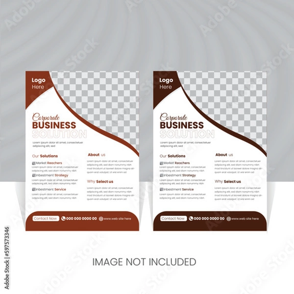 Fototapeta CREATIVE PROFESSIONAL BUSINESS FLYER DESIGN IN VECTOR.