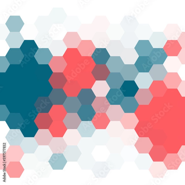 Fototapeta Color hexagon background in polygonal style. Vector template for presentations, advertisements, brochures, banners and more. eps 10