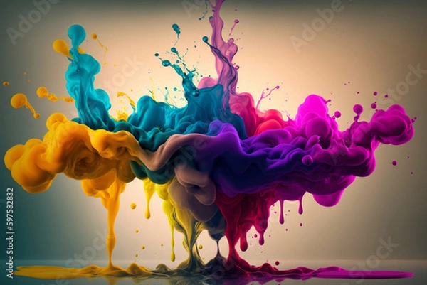 Fototapeta splash colorful background AI