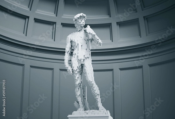 Fototapeta Digital David from 3d pixels
