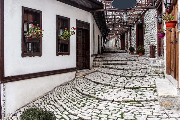 Obraz stone pathway. old street.