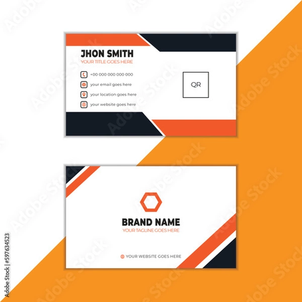 Obraz Modern Business card design, vector template, abstract business card design, corporate business card design, Geometric design, marketing business card, business proposal, promotion, advertise, quality
