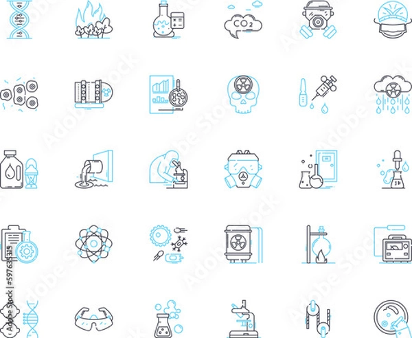 Fototapeta Behavioral Science linear icons set. psychology, sociology, neuroscience, anthropology, cognition, perception, emotion line vector and concept signs. motivation,decision-making,attention outline