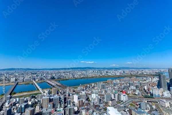 Obraz 大阪風景　淀川　尼崎市方面