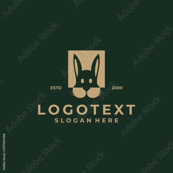 Obraz rabbit logo design luxury