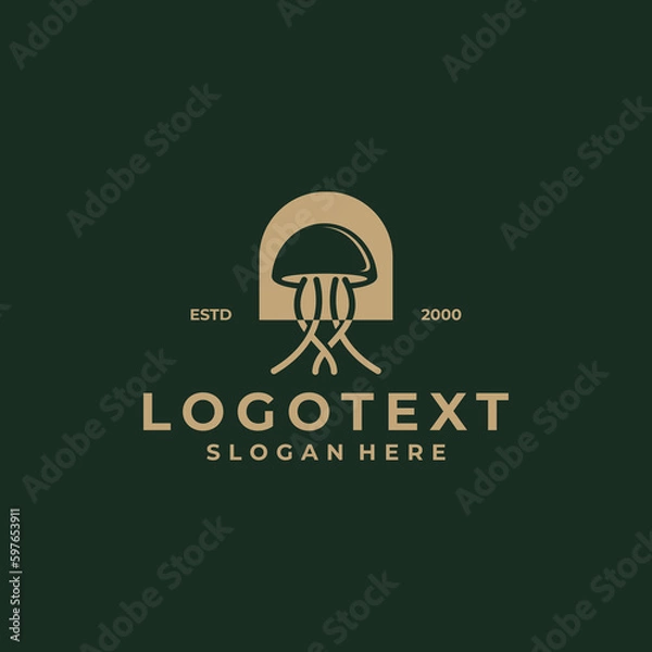 Obraz jellyfish logo design luxury