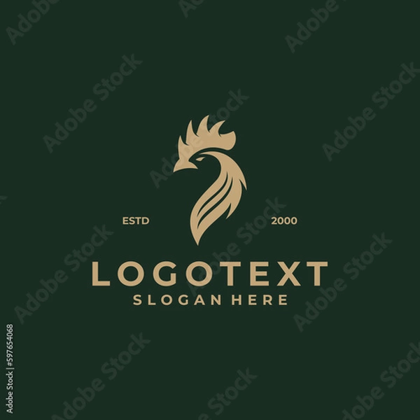Obraz rooster logo design luxury