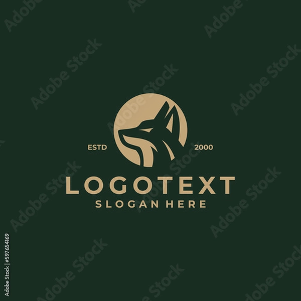 Obraz fox head logo design luxury
