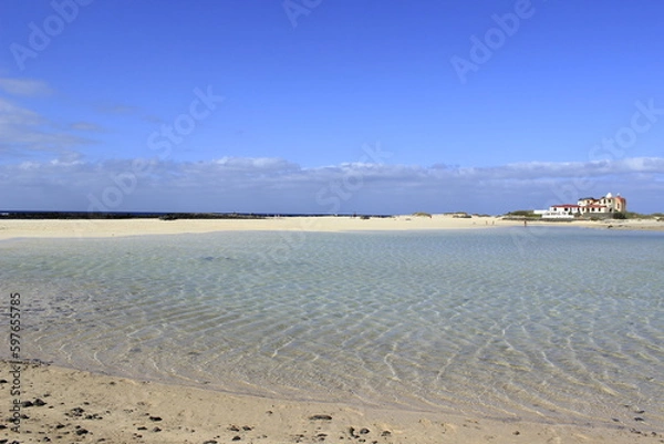 Obraz Paradise tropical white beach. Equatorial ocean, calm sea, flat waves, best beaches in the world. Top 10 most beautiful beaches.