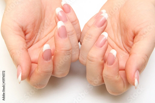 Fototapeta Manicure, women's hands with beautiful drawings on the nails