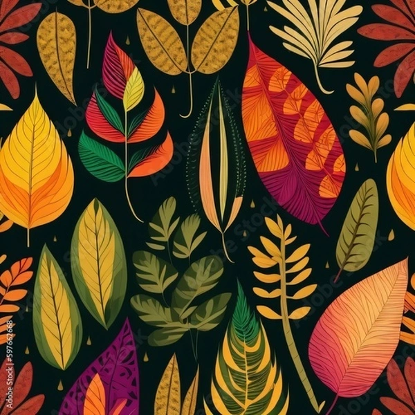 Obraz autumn leaves pattern