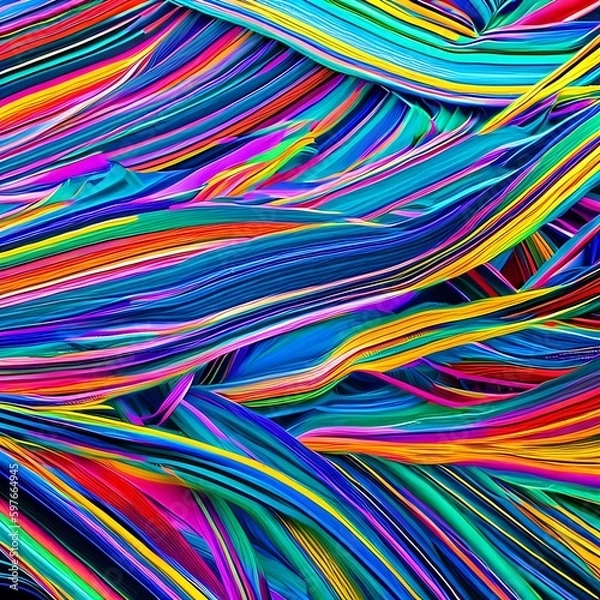 Fototapeta A chaotic burst of jagged lines and bold colors that convey movement and energy2, Generative AI