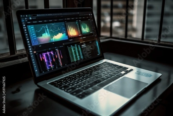 Fototapeta laptop computer concept, generative ai