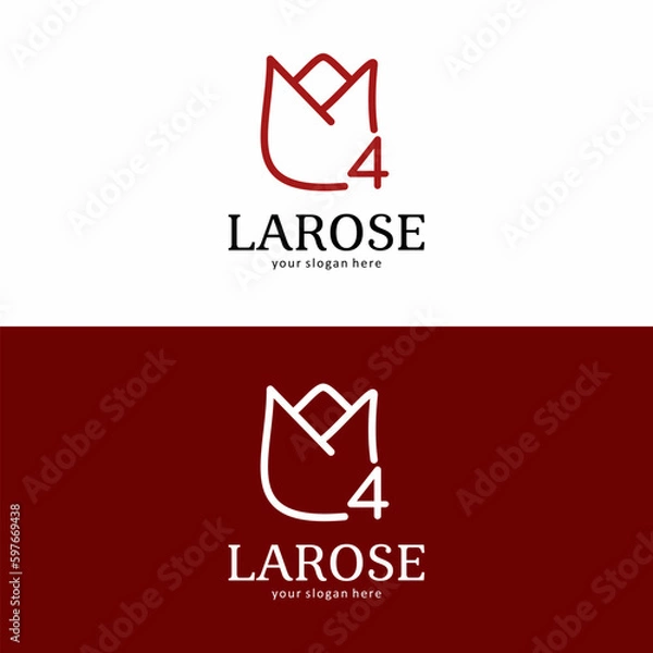 Obraz La Rose Brand Logo with Number 4