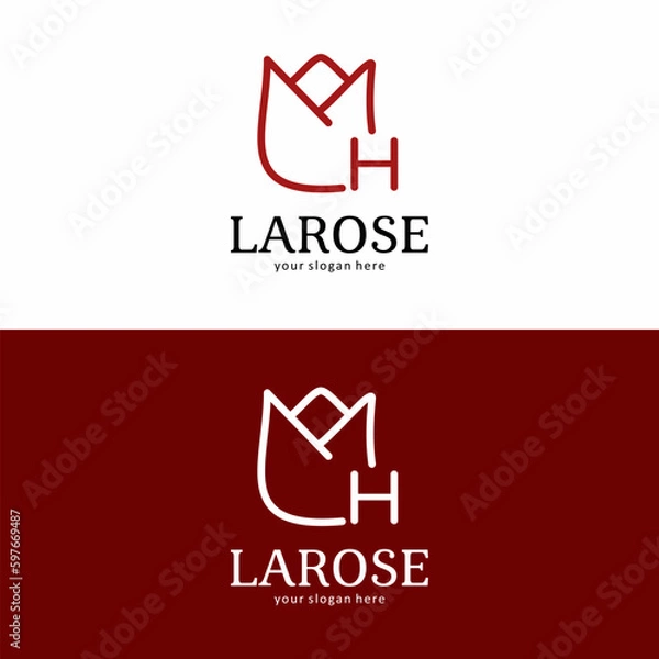 Obraz La Rose Brand Logo with Letter H